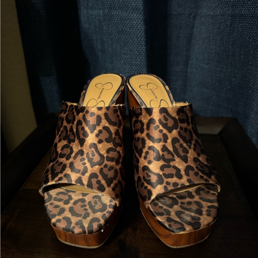 Jessica Simpson Leopard Print Mules - Picture 5 of 7